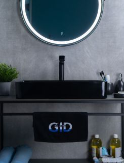 Раковина Gid BL9396 53346 накладная черная глянцевая 60x34x11